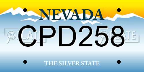CPD258 Nevada License Plate