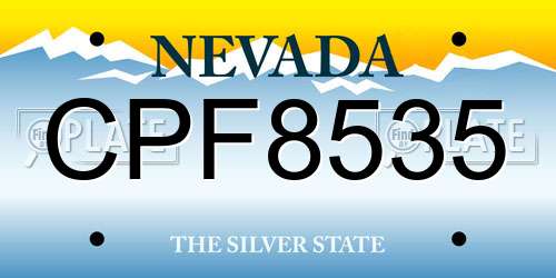 CPF8535 Nevada License Plate