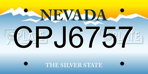 CPJ6757 Nevada License Plate