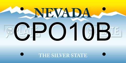 CPO10B Nevada License Plate