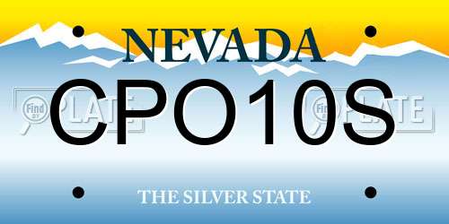 CPO10S Nevada License Plate