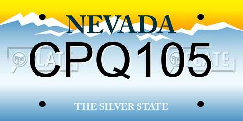 CPQ105 Nevada License Plate