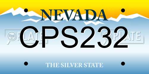 CPS232 Nevada License Plate