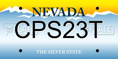 CPS23T Nevada License Plate