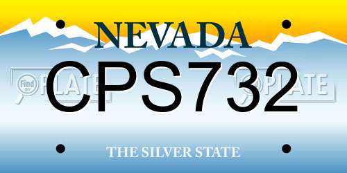 CPS732 Nevada License Plate