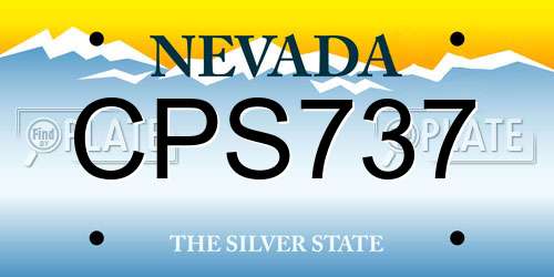CPS737 Nevada License Plate