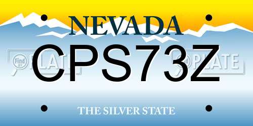 CPS73Z Nevada License Plate