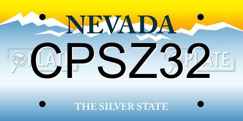 CPSZ32 Nevada License Plate