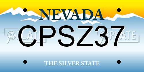 CPSZ37 Nevada License Plate