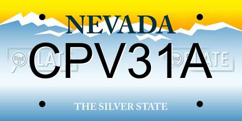 CPV31A Nevada License Plate