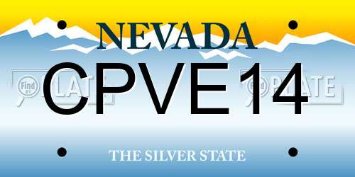CPVE14 Nevada License Plate