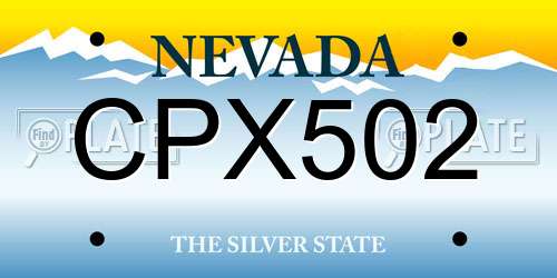 CPX502 Nevada License Plate