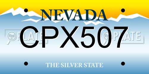 CPX507 Nevada License Plate
