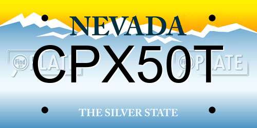 CPX50T Nevada License Plate