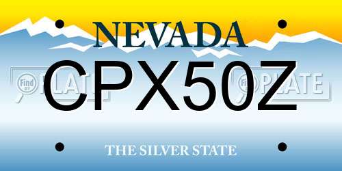 CPX50Z Nevada License Plate