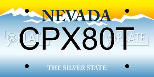 CPX80T Nevada License Plate