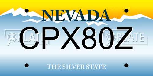 CPX80Z Nevada License Plate