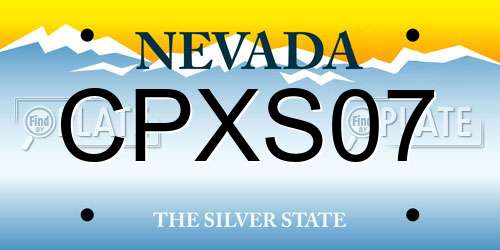 CPXS07 Nevada License Plate