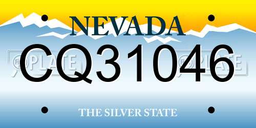 CQ31046 Nevada License Plate