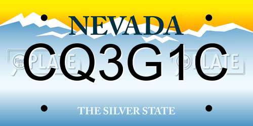 CQ3G1C Nevada License Plate