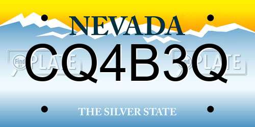 CQ4B3Q Nevada License Plate