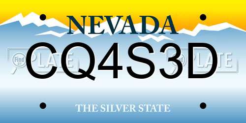CQ4S3D Nevada License Plate
