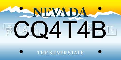 CQ4T4B Nevada License Plate