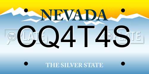 CQ4T4S Nevada License Plate