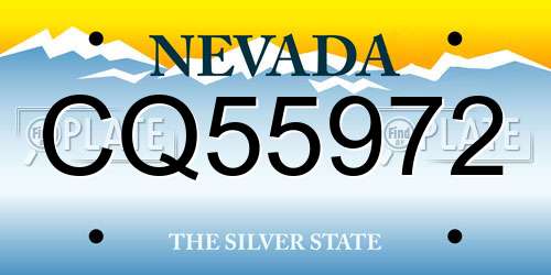 CQ55972 Nevada License Plate