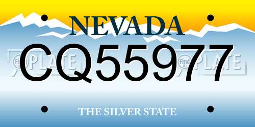 CQ55977 Nevada License Plate