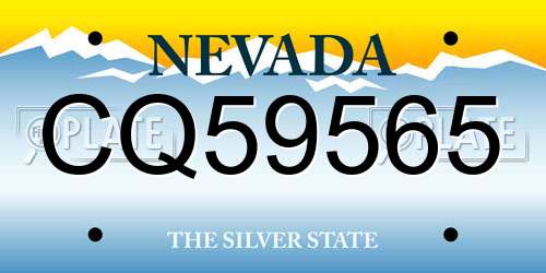 CQ59565 Nevada License Plate