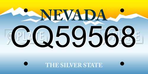 CQ59568 Nevada License Plate