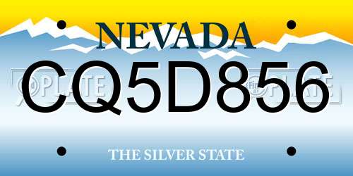 CQ5D856 Nevada License Plate