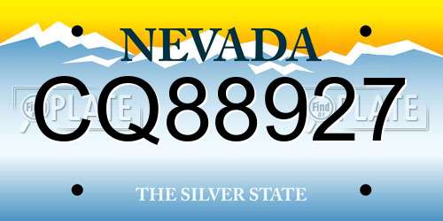 CQ88927 Nevada License Plate