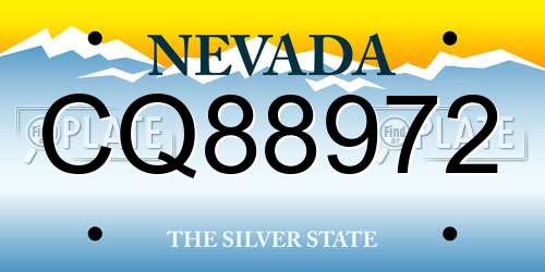 CQ88972 Nevada License Plate