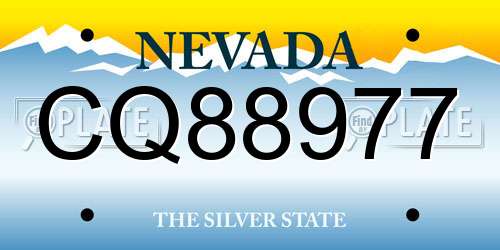 CQ88977 Nevada License Plate