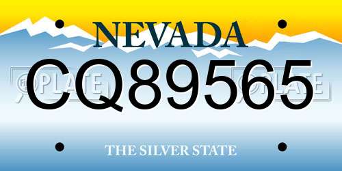 CQ89565 Nevada License Plate