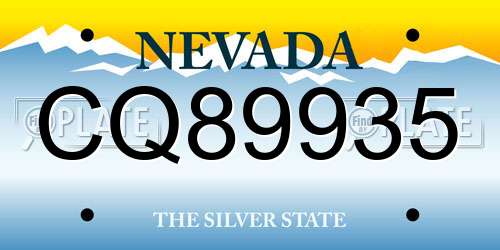 CQ89935 Nevada License Plate
