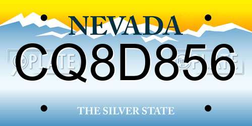CQ8D856 Nevada License Plate