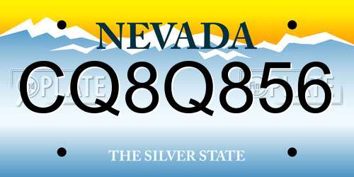 CQ8Q856 Nevada License Plate