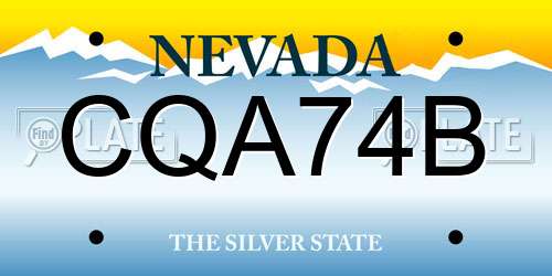 CQA74B Nevada License Plate