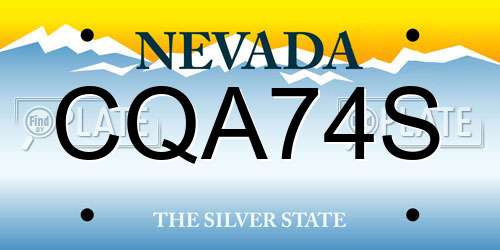 CQA74S Nevada License Plate
