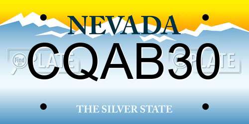 CQAB30 Nevada License Plate