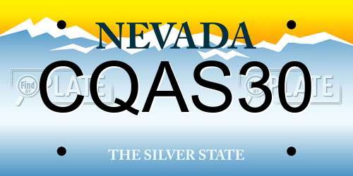 CQAS30 Nevada License Plate
