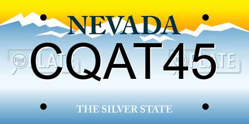 CQAT45 Nevada License Plate