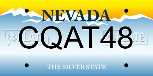 CQAT48 Nevada License Plate
