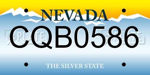 CQB0586 Nevada License Plate