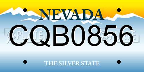 CQB0856 Nevada License Plate