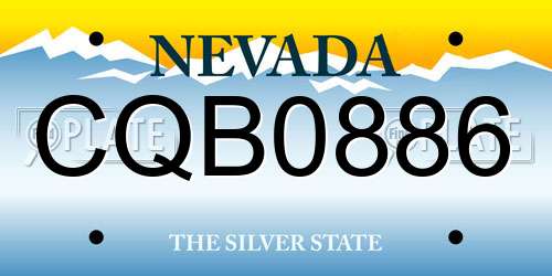 CQB0886 Nevada License Plate