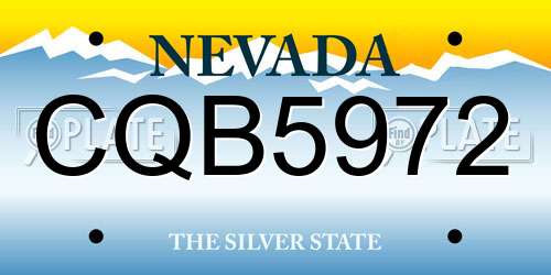 CQB5972 Nevada License Plate